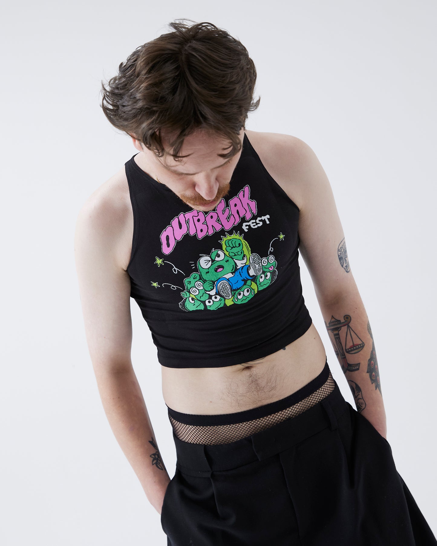 Frog Crop Top Black