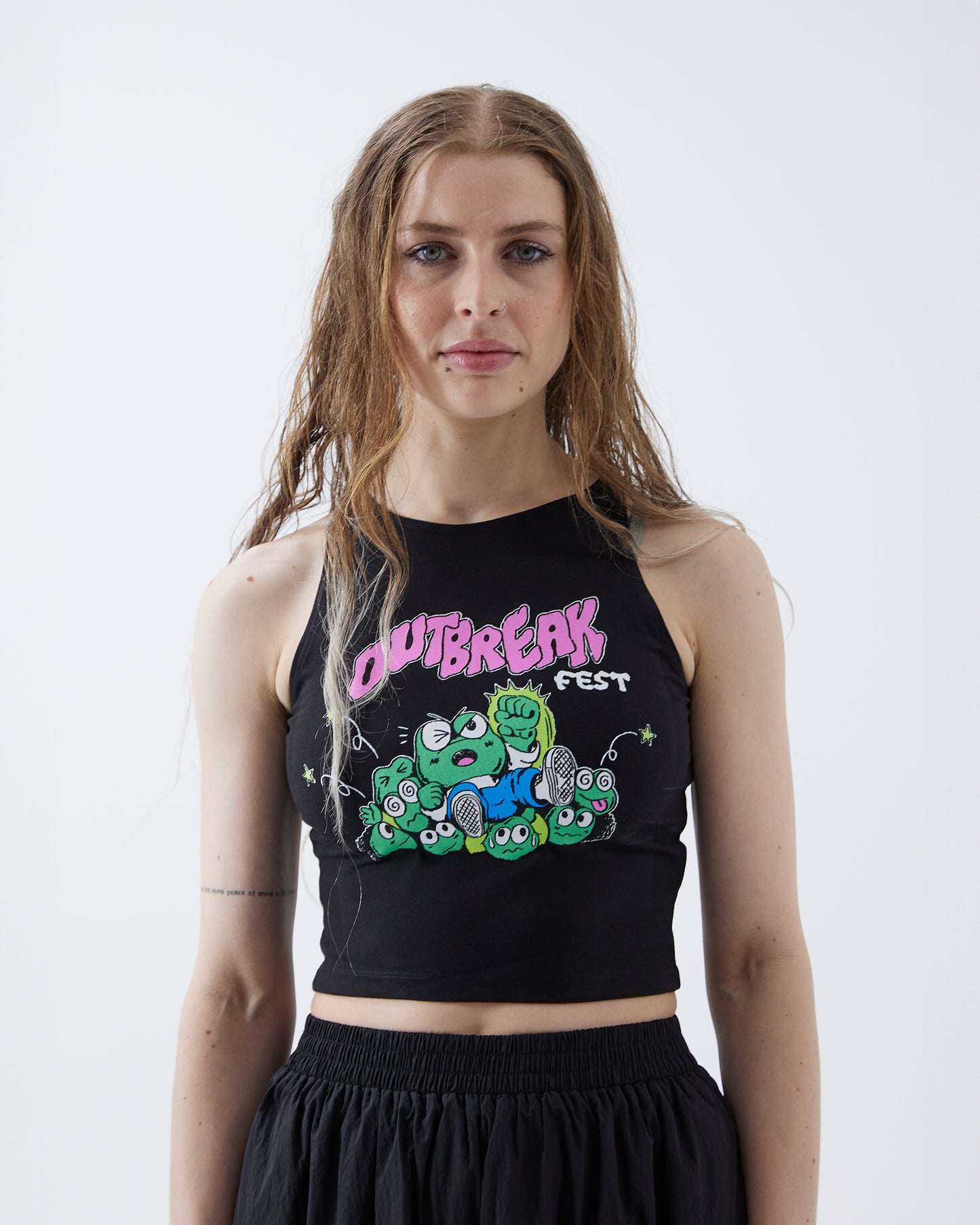 Frog Crop Top Black