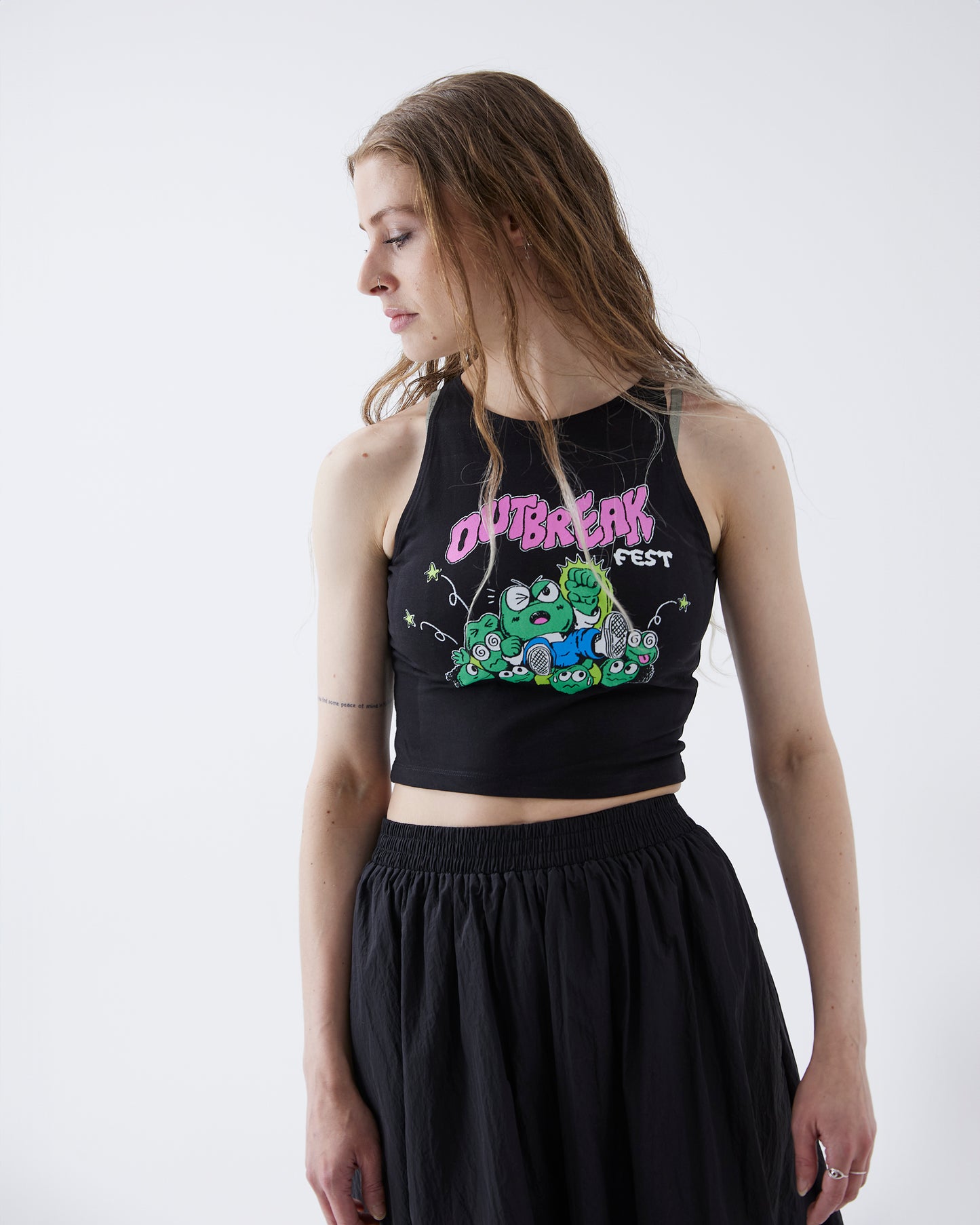 Frog Crop Top Black